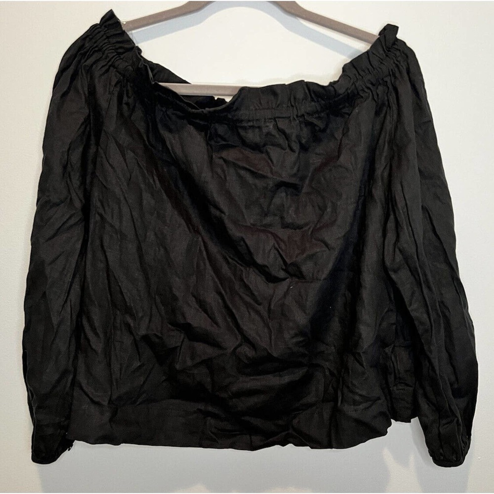A New Day Women's Long Sleeve Off the Shoulder Top Black Size Medium ~ NWT